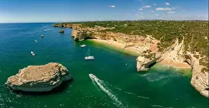 Praia Prints: Aerial drone views of Praia da Marinha and Malhada do Baraco - beaches in Algarve