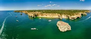 Praia Prints: Aerial drone views of Praia da Marinha and Malhada do Baraco - beaches in Algarve
