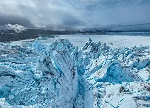 Outdoor Recreation Prints: Aerial of the Eqi glacier, Western Greenland, Denmark, Polar Regions