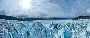 Water Reflections Prints: Aerial of the Eqi glacier, Western Greenland, Denmark, Polar Regions