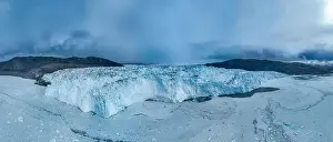 Nature Conservation Prints: Aerial of the Eqi glacier, Western Greenland, Denmark, Polar Regions