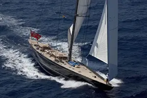 Serenity Prints: Aerial helicopter photo of 43m J class LIONHEART under full sail in rough seas