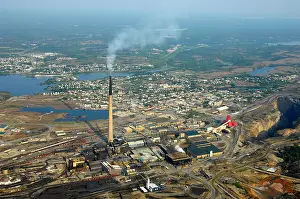 Aerial Views Prints: aerial, HudBay mine, smelter Flin Flon, Manitoba