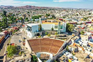 Durango Prints: Aerial landscape or aerial view of the city of Victoria de Durango in Durango
