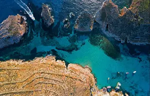Top Down Prints: Aerial landscape of the Blue Lagoon in Malta