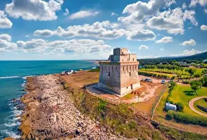 Dreamland Prints: Aerial landscape photography. Amazing summer view from flying drone of Torre Mileto tower
