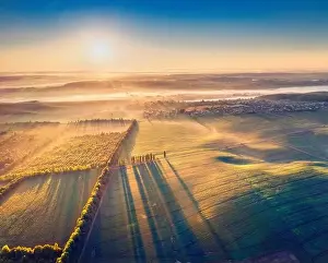 Unbelievable Prints: Aerial landscape photography. Spectacular summer view from flying drone of Ukrainian countryside