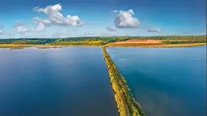 Awakening Prints: Aerial landscape photography. Splendid summer sunrise on Vertelka lake