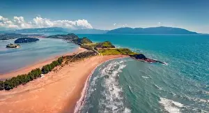 Dreamland Prints: Aerial landscape photography. Splendid summer view from flying drone of Zvernec Beach