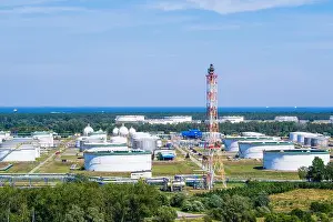 Pipes Prints: Aerial landscape of refinery, industrial area