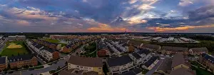 New Construction Prints: Aerial landscape of typical American new construction neighborhood in Maryland for the upper middle class