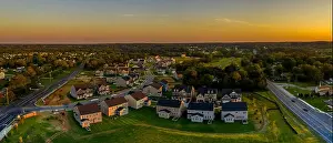 New Construction Prints: Aerial landscape of typical American new construction neighborhood in Maryland for the upper middle class