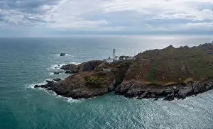 Kingsbridge Prints: aerial landscape view of the Start Point Lighthouse and headland in South Devon on the English Channel