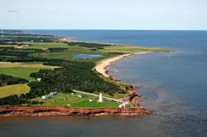 Aerial Views Prints: aerial, lighthouse, East Point, PEI