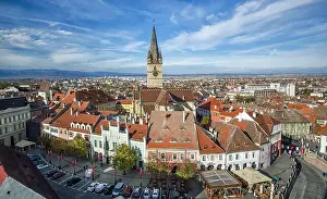 Holiday House Prints: Aerial overview of Sibiu