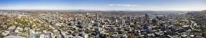 Aerial Panaramic View Of Portland Oregon And Surrounding Suburbs