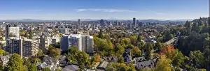 Portland Prints: Aerial Panaramic View Of Portland Oregon And Surrounding Suburbs