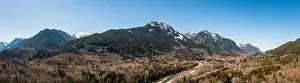 Mountain Panorama Prints: Aerial panorama image by drone of the Cascade mountains in Washington State