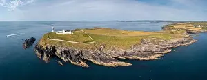 Celtic Sea Prints: aerial panorama landscape view of the Galley Head Lighthouse in County Cork