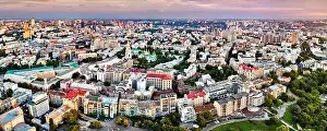 Aerial panorama of Old Kiev in Ukraine