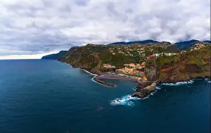 Madeira Island Prints: Aerial panorama of Ponta do Sol in Madeira island, Portugal