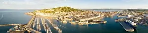 Sete Prints: Aerial panorama of the port of Sète at sunrise in Hérault in Occitanie, France