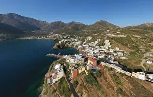 Haven Prints: Aerial panorama of resort village Bali. Crete, Greece