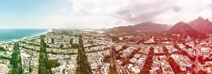 Instagram Prints: Aerial panorama view of Barra da Tijuca beach during a cloudy day