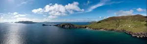 Dingle Prints: aerial panorama view of Slea Head and the Dingle Peninsula in County Kerry of western Ireland