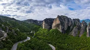 Evangelical Prints: Aerial panorama view of a slide from a drone on a panorama of a mountain range