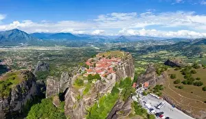 Evangelical Prints: Aerial panorama view of a slide from a drone on a panorama of a mountain range