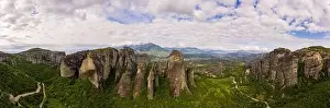 Evangelical Prints: Aerial panorama view of a slide from a drone on a panorama of a mountain range
