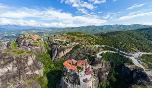 Evangelical Prints: Aerial panorama view of a slide from a drone on a panorama of a mountain range