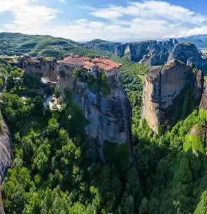 Evangelical Prints: Aerial panorama view of a slide from a drone on a panorama of a mountain range
