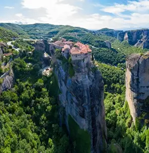 Evangelical Prints: Aerial panorama view of a slide from a drone on a panorama of a mountain range