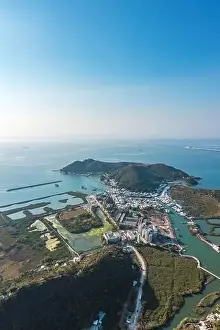 Aerial Panorama view of Tai O, the famous travel destination in Hong Kong, daytime, outdoor