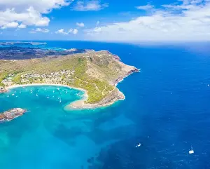 Hercules Prints: Aerial panoramic by drone of Galleon Beach and Pillar of Hercules limestone cliffs