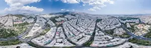 Gods View Prints: Aerial panoramic drone shot of west Athens with Lycabettus hill
