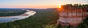 An aerial panoramic of the stunning Chilojo cliffs in Zimbabwe's Gonarezhou National park