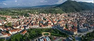 Summer Destination Prints: Aerial panoramic view of Florina city in northern Greece