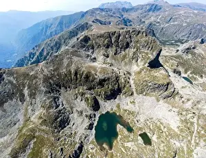 Aerial panoramic view of Malyovitsa peak, Rila Mountain, Bulgaria