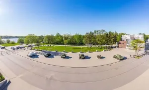 Armament Prints: Aerial panoramic View at the Museum diorama Breakthrough of the siege of Leningrad in sunny summer day