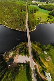 May Road Prints: Aerial panoramic view of rapid Susikoski at river Kymijoki, Finland
