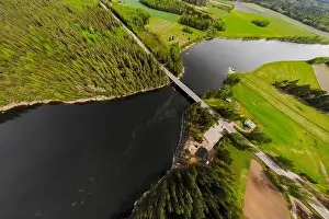May Road Prints: Aerial panoramic view of rapid Susikoski at river Kymijoki, Finland