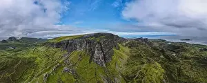 Isle Of Skye Prints: Aerial panoramic view of the scotish highlands Isle of Skye in northern Scotland Hebrides Islands