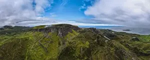 Isle Of Skye Prints: Aerial panoramic view of the scotish highlands Isle of Skye in northern Scotland Hebrides Islands