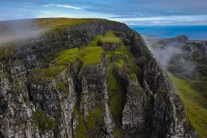 Isle Of Skye Prints: Aerial panoramic view of the scotish highlands Isle of Skye in northern Scotland Hebrides Islands
