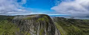 Isle Of Skye Prints: Aerial panoramic view of the scotish highlands Isle of Skye in northern Scotland Hebrides Islands