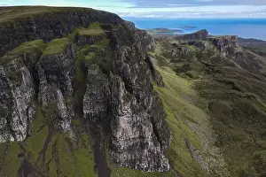 Isle Of Skye Prints: Aerial panoramic view of the scotish highlands Isle of Skye in northern Scotland Hebrides Islands