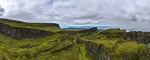 Isle Of Skye Prints: Aerial panoramic view of the scotish highlands Isle of Skye in northern Scotland Hebrides Islands